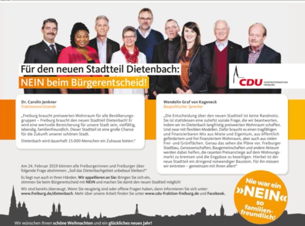 Große Werbekampagne der CDU Fraktion Freiburg