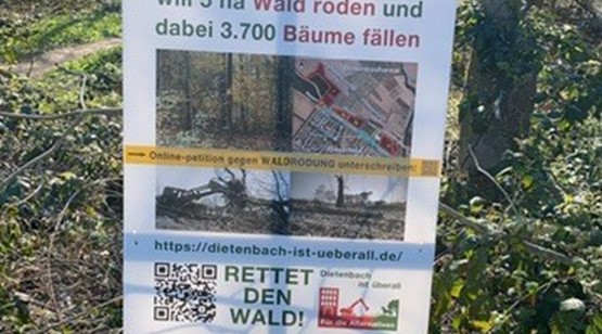 Bürgeraktion „Dietenbach ist überall“ kritisiert Abholzung von 3.700 Bäumen für den neuen Stadtteil