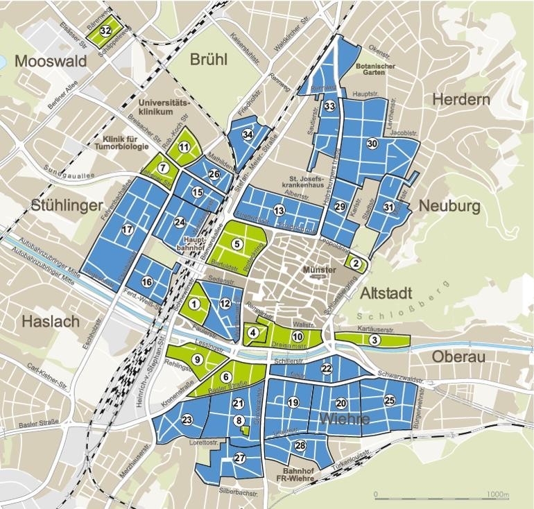 Anwohnerpark-Zonen in Freiburg